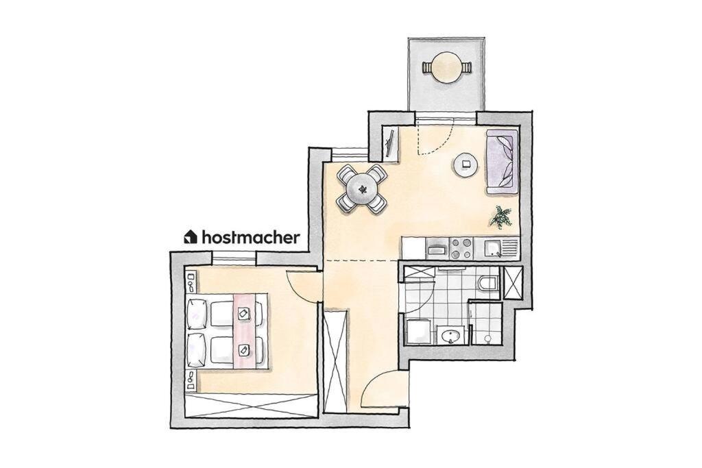 1br With Balcony, Urban Style By Hm Apartment
